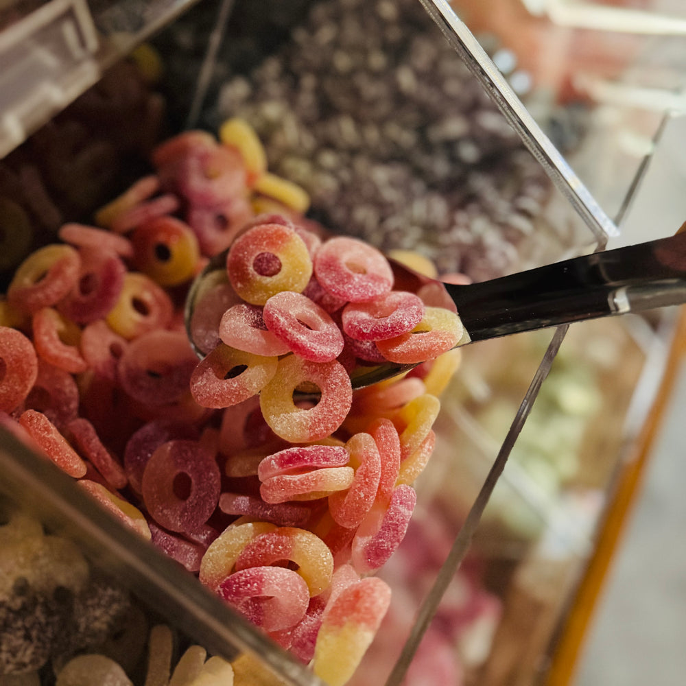 A closer look at the Godisbit Swedish candy cart